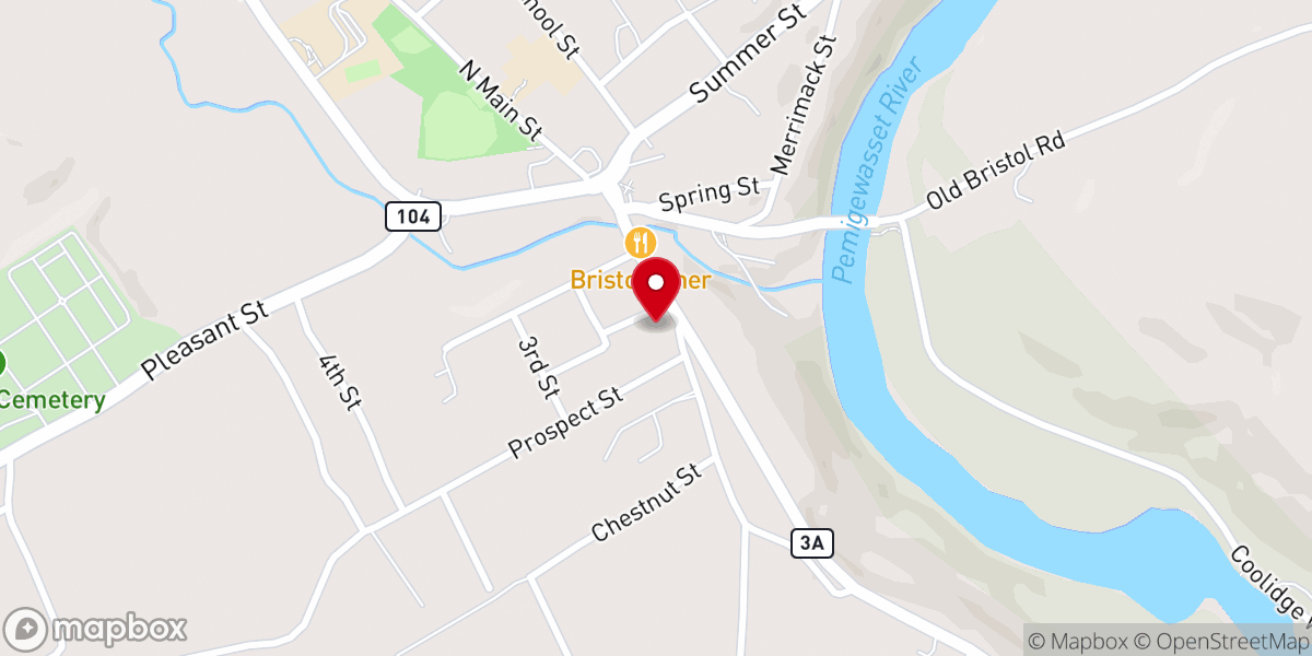 Map showing location of Bristol United Church of Christ
