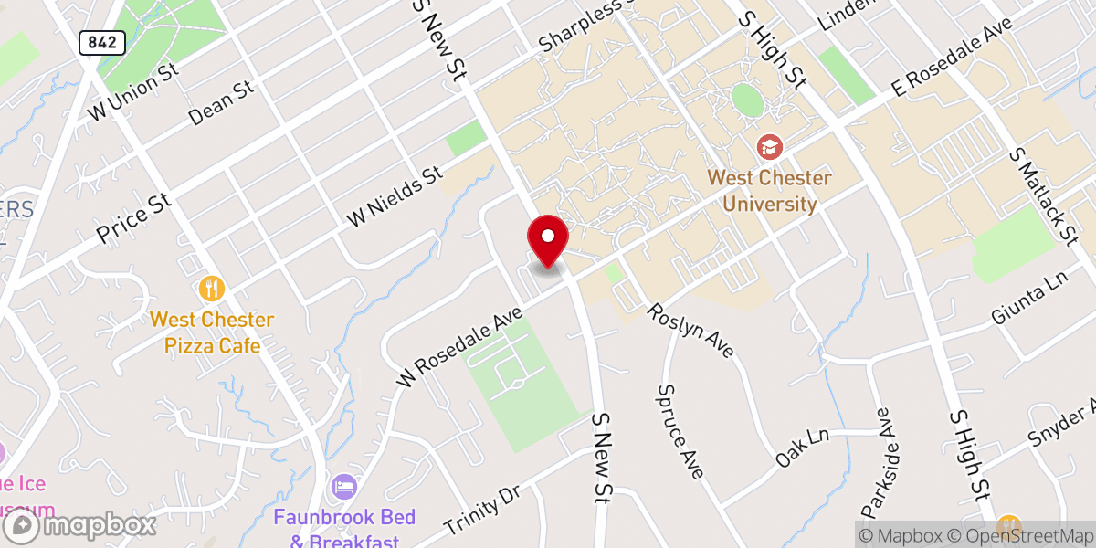 Map showing location of Calvary Lutheran Church