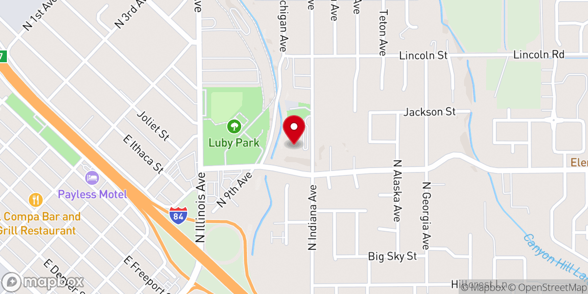 Map showing location of Evergreen Heights Mennonite Church