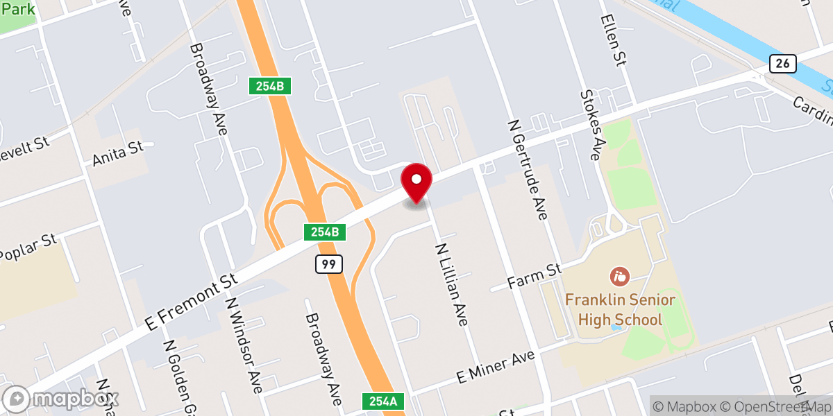 Map showing location of Eastside Church of Christ