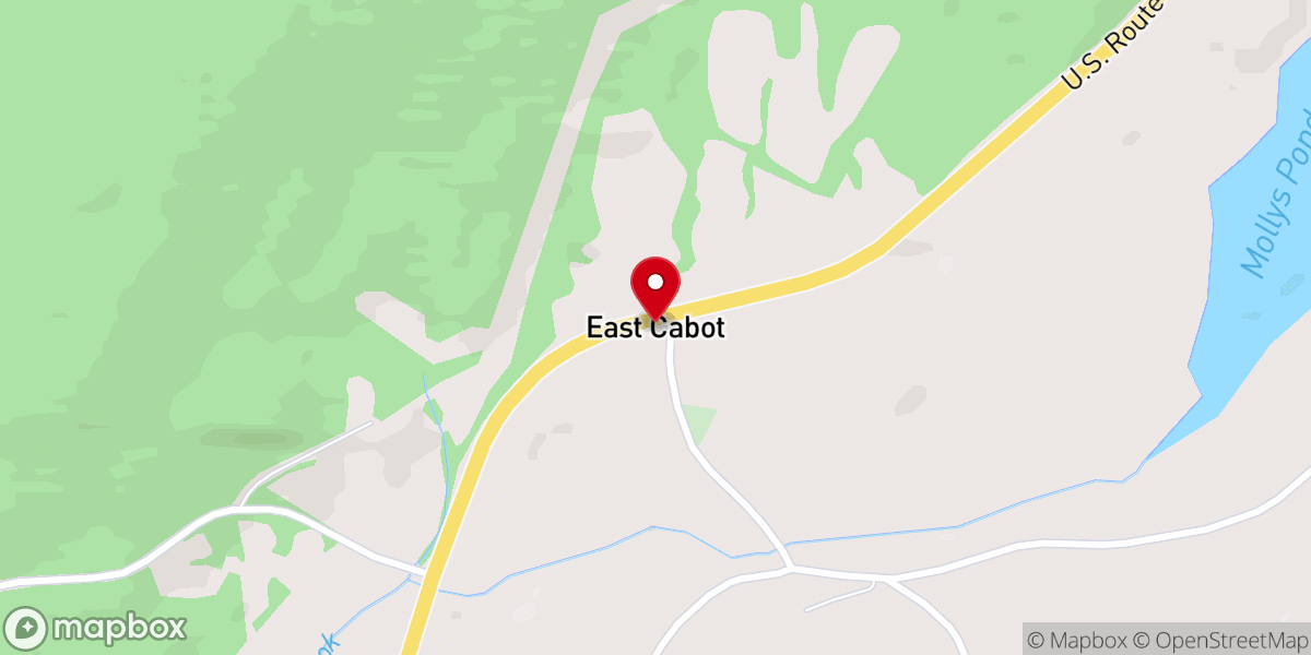Map showing location of East Cabot