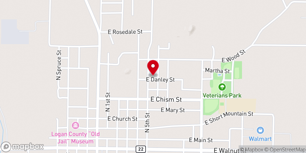 Map showing location of Bethel Missionary Baptist Church