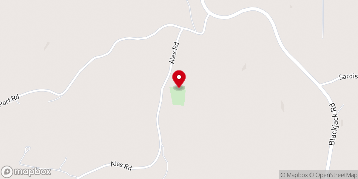 Map showing location of Black Jack Church