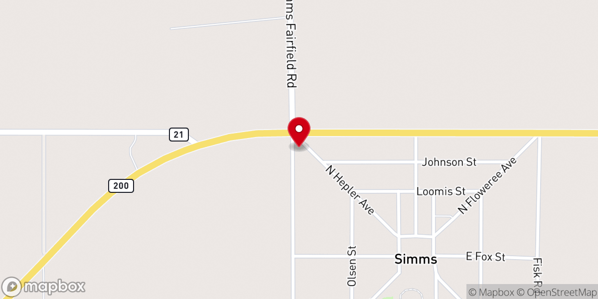 Map showing location of Elk Creek Mennonite Church