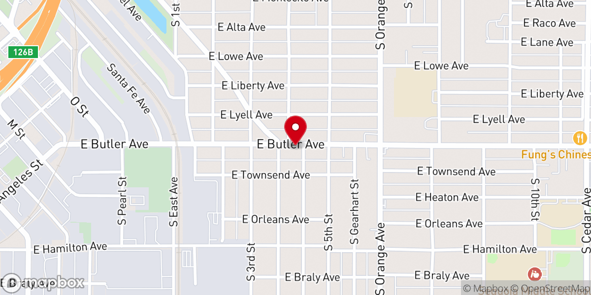 Map showing location of Butler Pentecostal Church of God