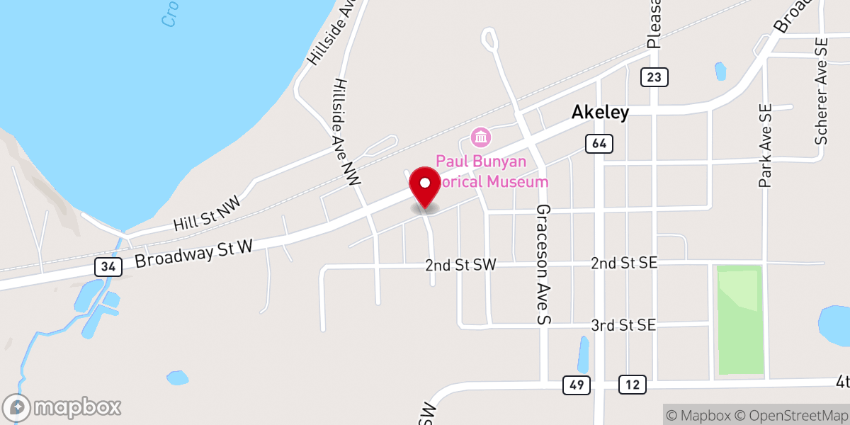Map showing location of Our Lady of the Pines Rectory