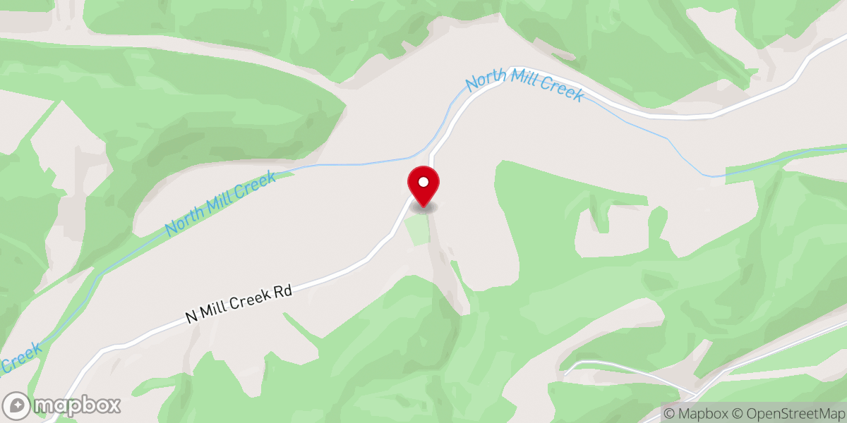Map showing location of North Mill Creek Baptist Church