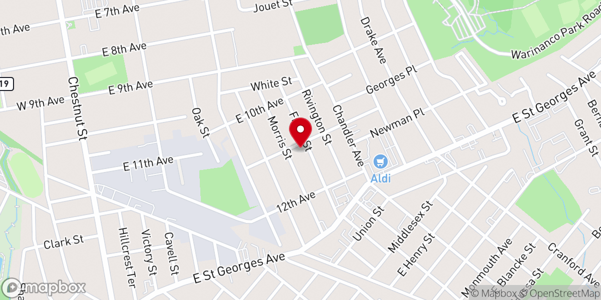 Map showing location of First Haitian Church of God of Roselle