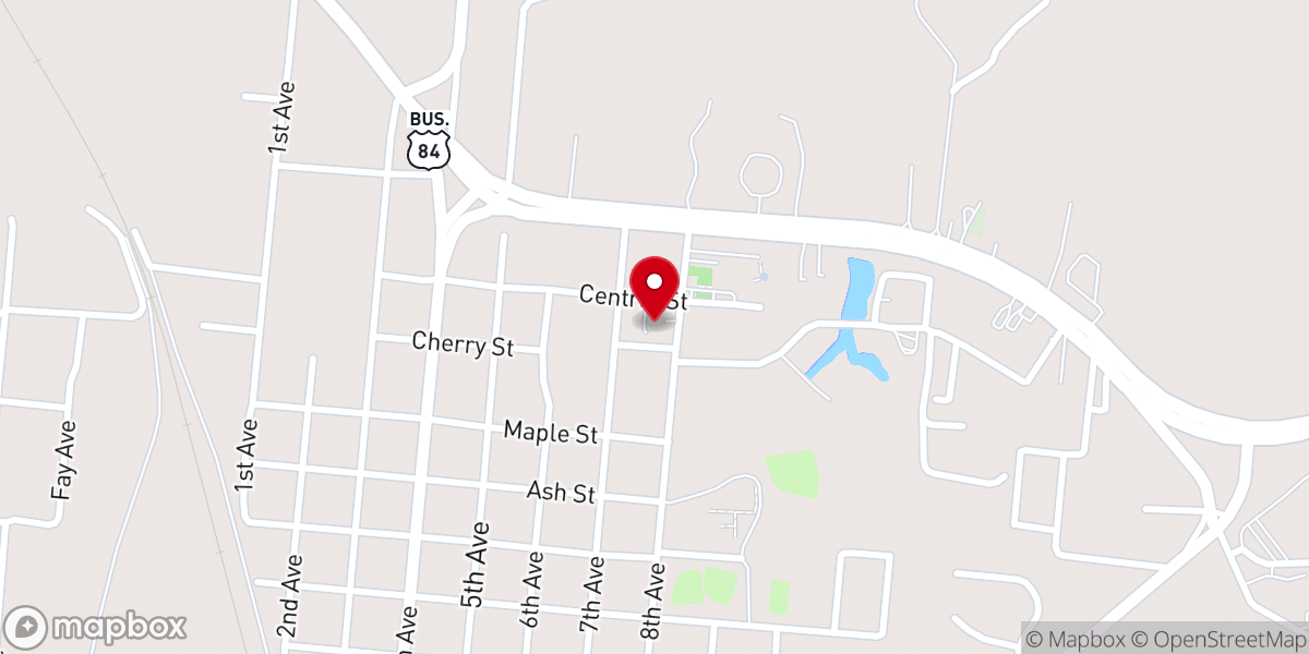 Map showing location of Teague Church of Christ