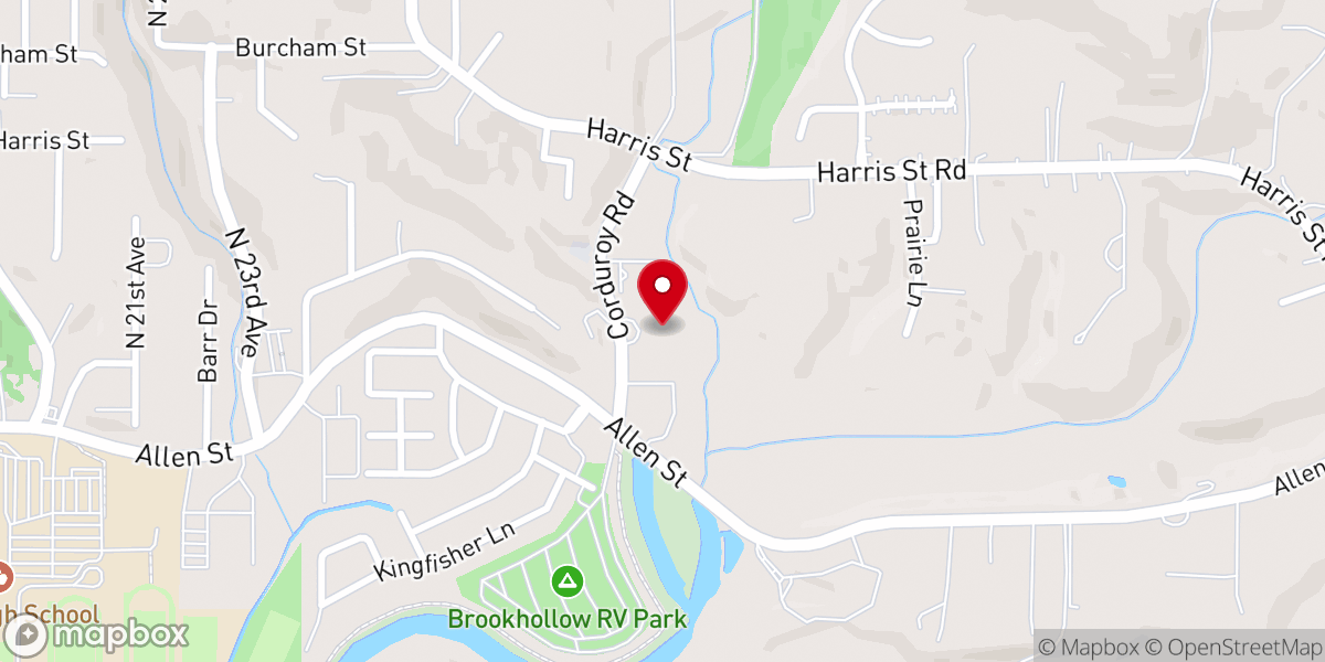 Map showing location of East Kelso Baptist Church