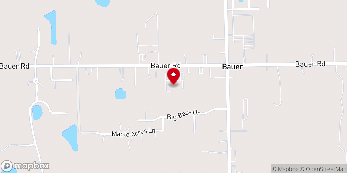 Map showing location of Bauer Christian Reformed Church