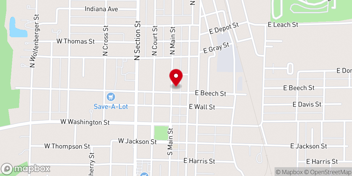 Map showing location of First Presbyterian Church