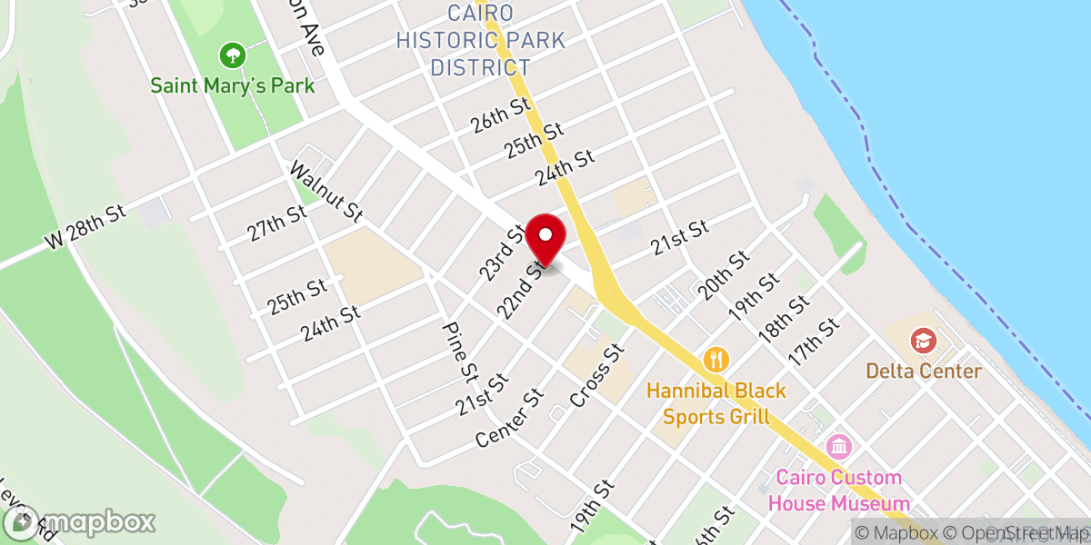 Map showing location of Washington Avenue Baptist Church