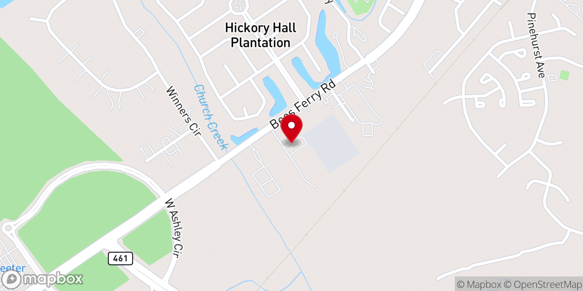Map showing location of Palmetto Community Church