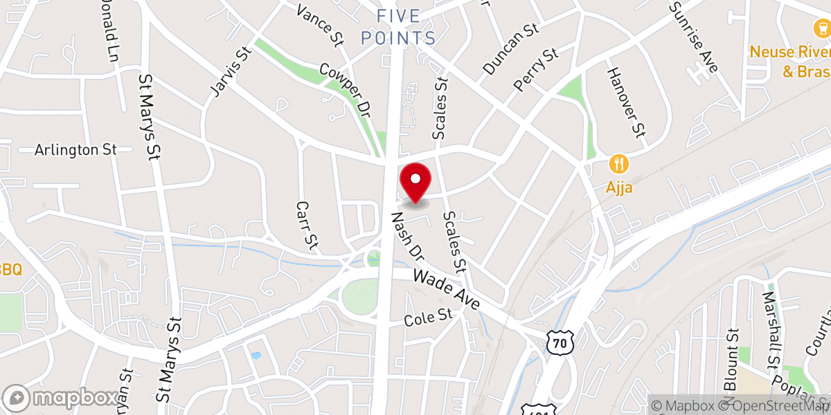 Map showing location of Our Savior Lutheran Church
