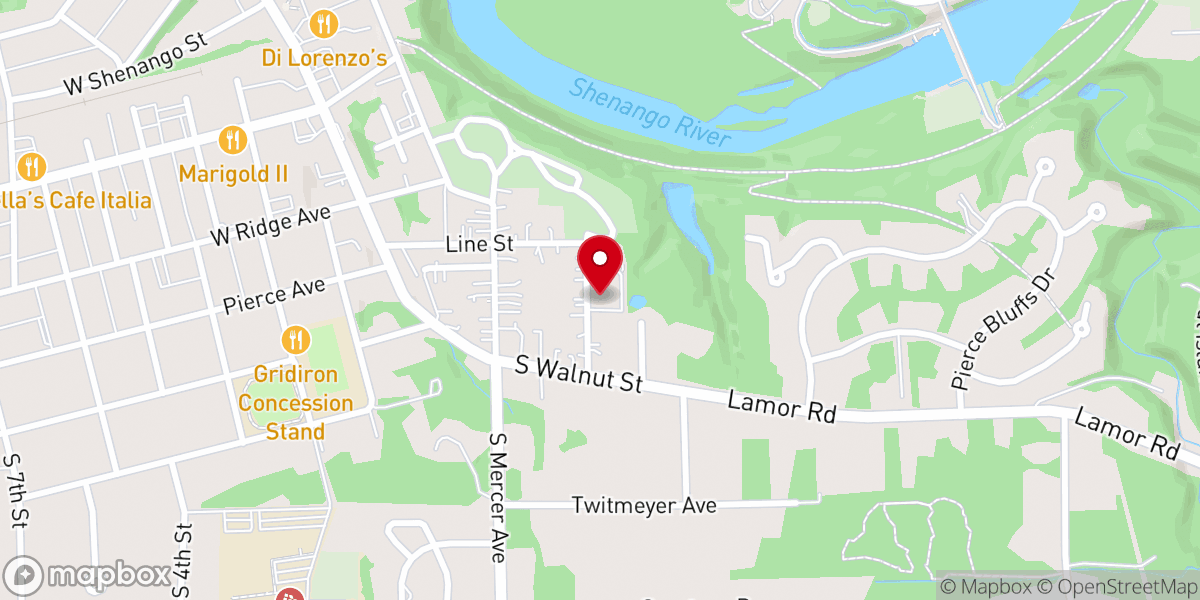 Map showing location of First Baptist Church
