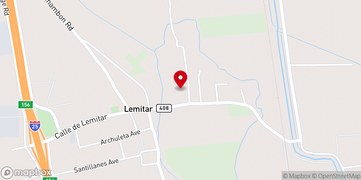 Map showing location of La Sagrada Familia Catholic Mission Church, Lemitar