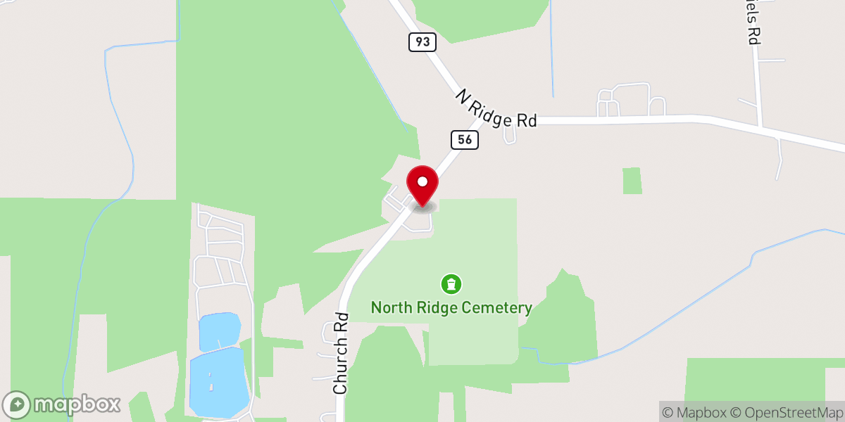 Map showing location of St. Peter Lutheran Church and School