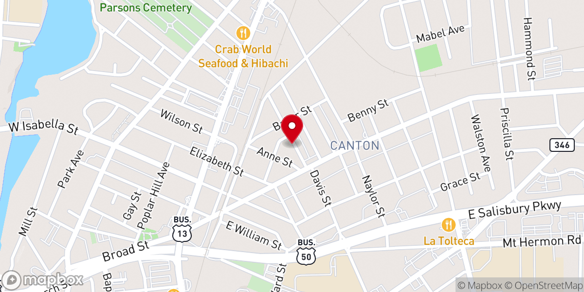 Map showing location of Salisbury Urban Ministries