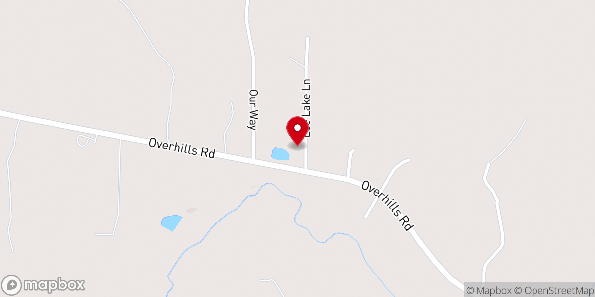 Map showing location of Overhills Community Baptist Church