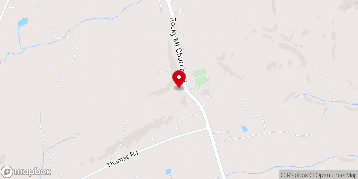 Map showing location of Rocky Mount Baptist Church