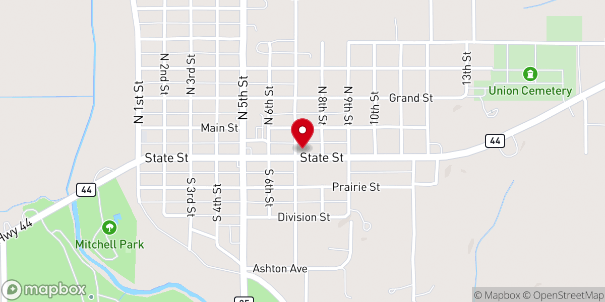 Map showing location of First Presbyterian Church