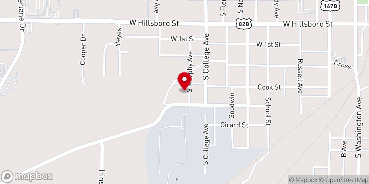 Map showing location of Faith Tabernacle Church