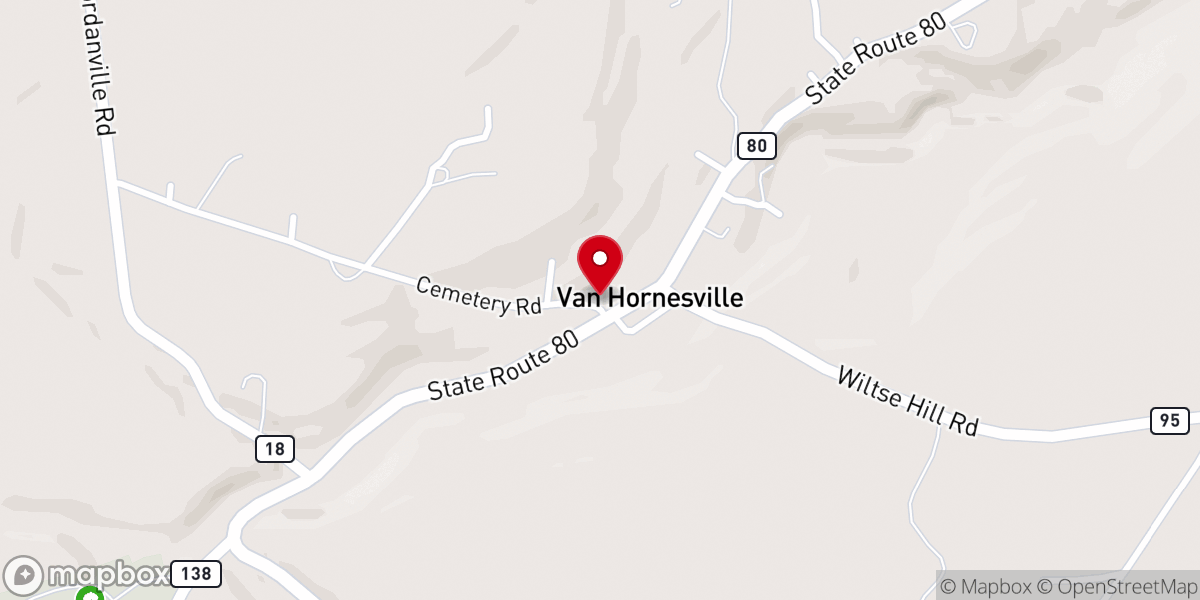 Map showing location of Van Hornesville United Methodist Church