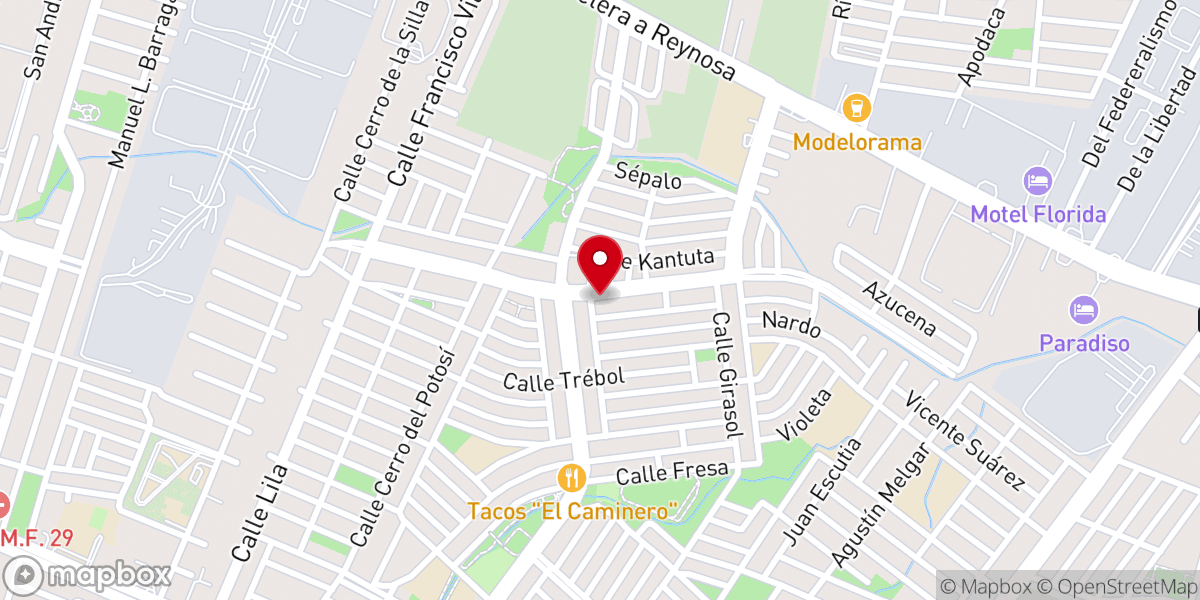 Map showing location of Iglesia Pentecostal Unida Nacional (3 Caminos)