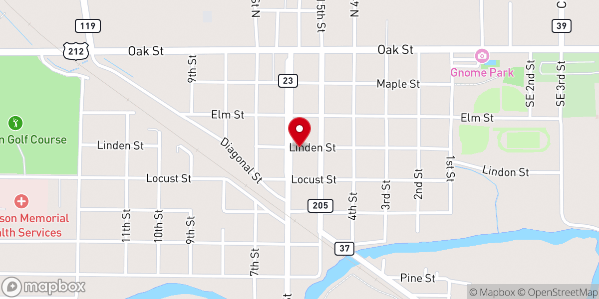Map showing location of Living Water Evangelical Lutheran Church