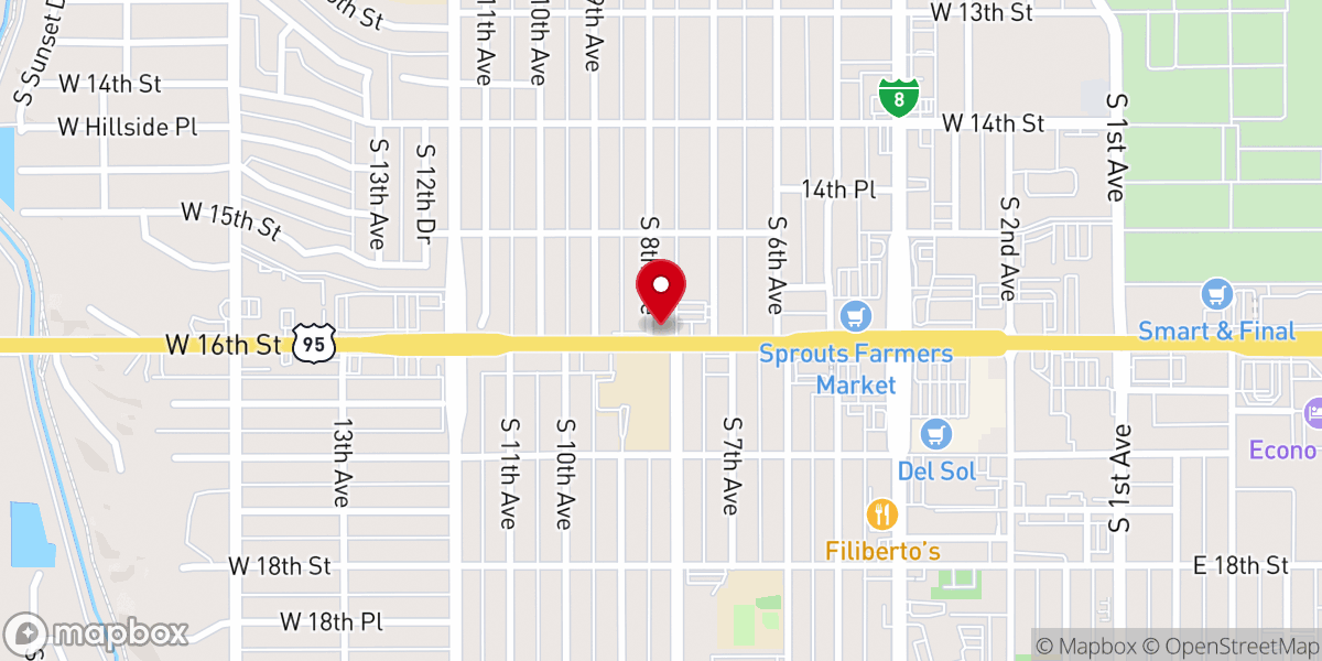 Map showing location of Faith Baptist Church