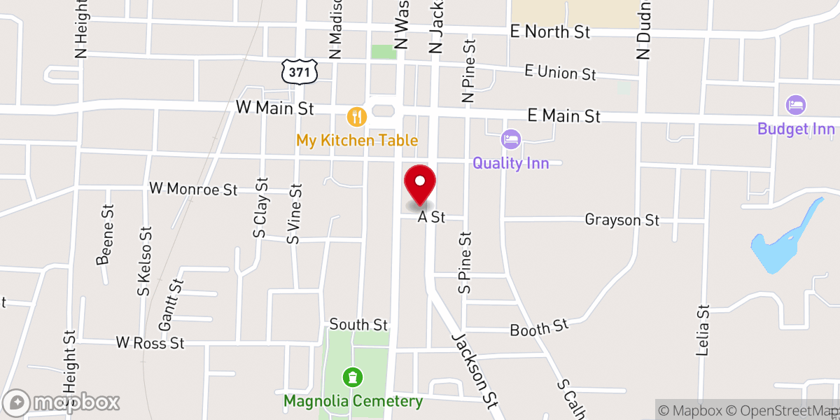 Map showing location of Jackson Street Church of Christ