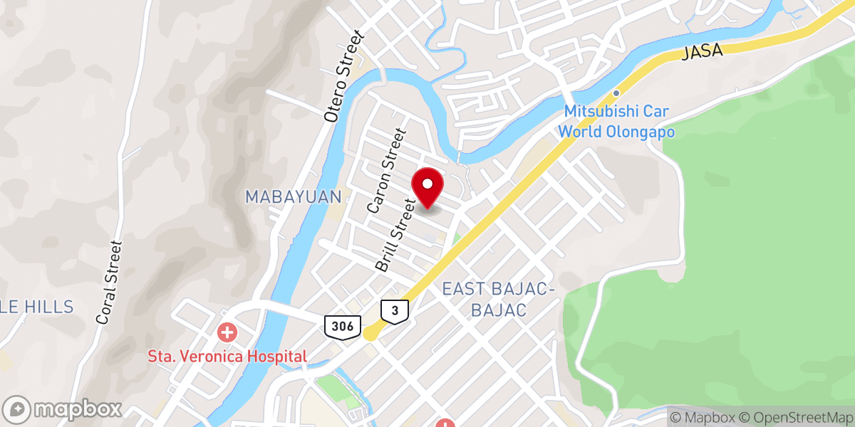 Map showing location of United Evangelical Church of Olongapo