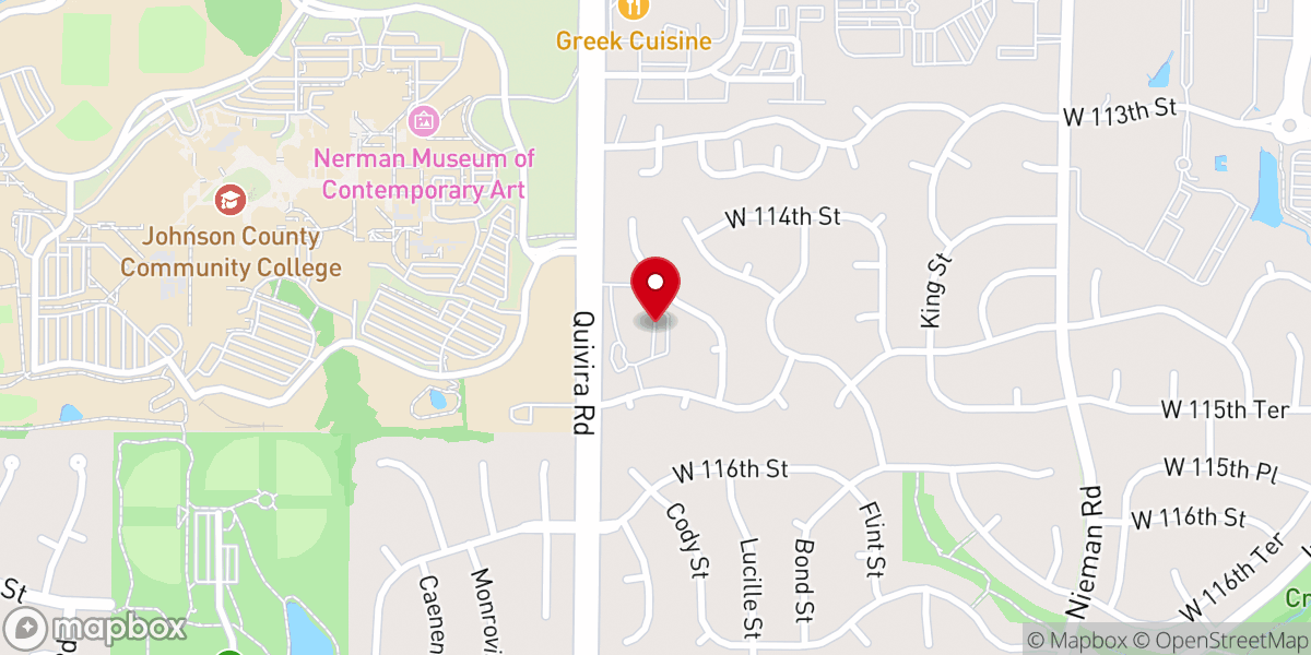 Map showing location of Hillcrest Christian Church