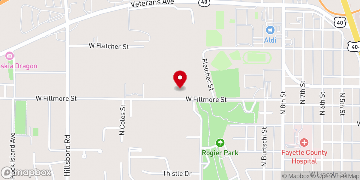Map showing location of First Presbyterian Church