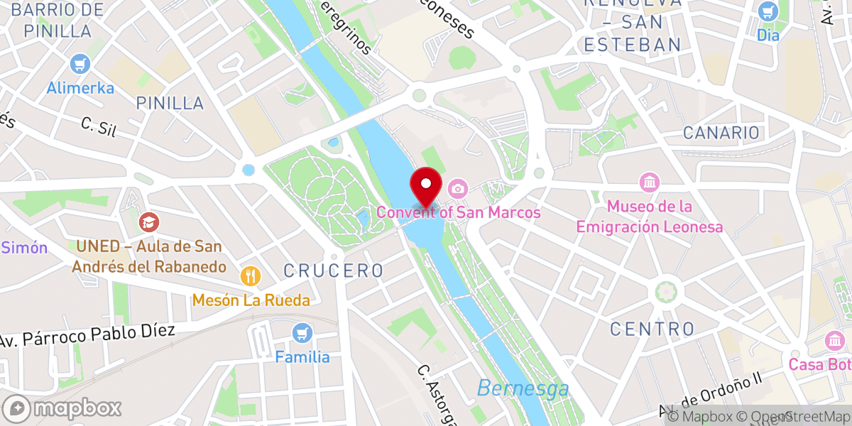 Map showing location of Puente de San Marcos