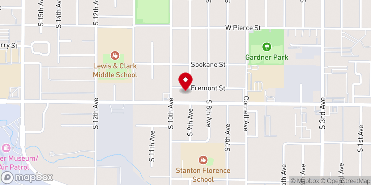 Map showing location of Calvary Baptist Church