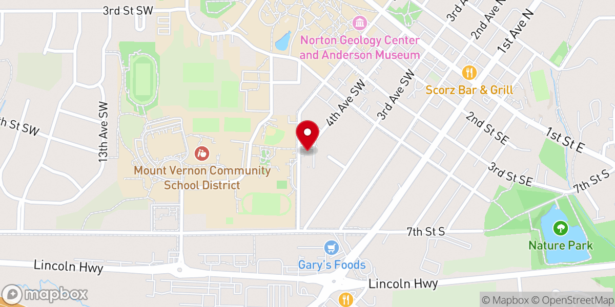 Map showing location of St. Paul Lutheran Church