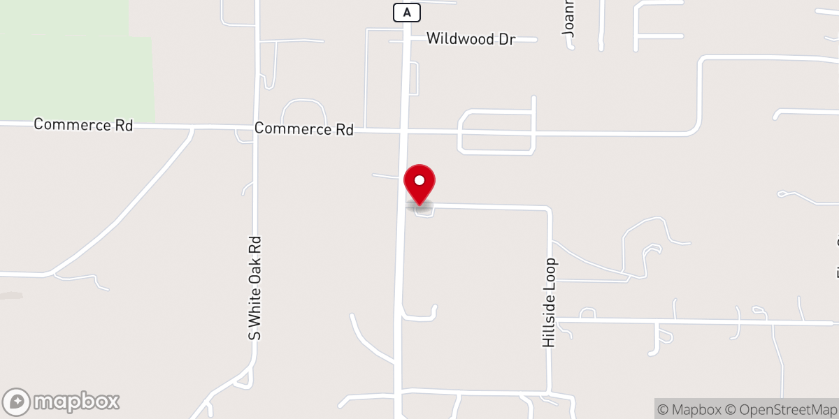Map showing location of Hillside Christian Church