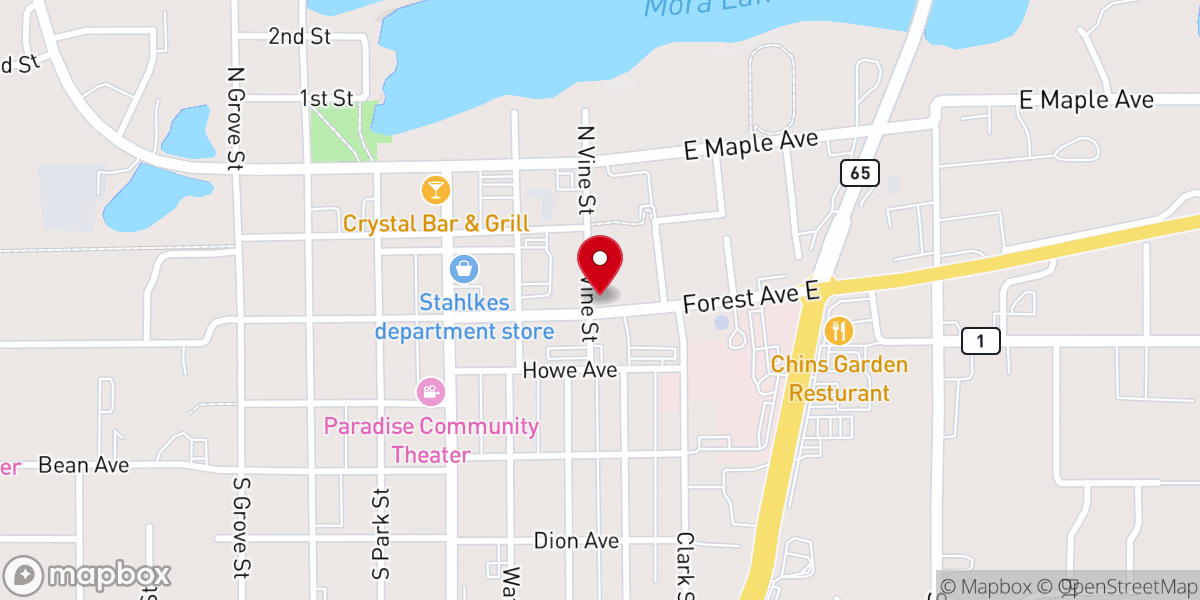 Map showing location of Forest Avenue Fellowship