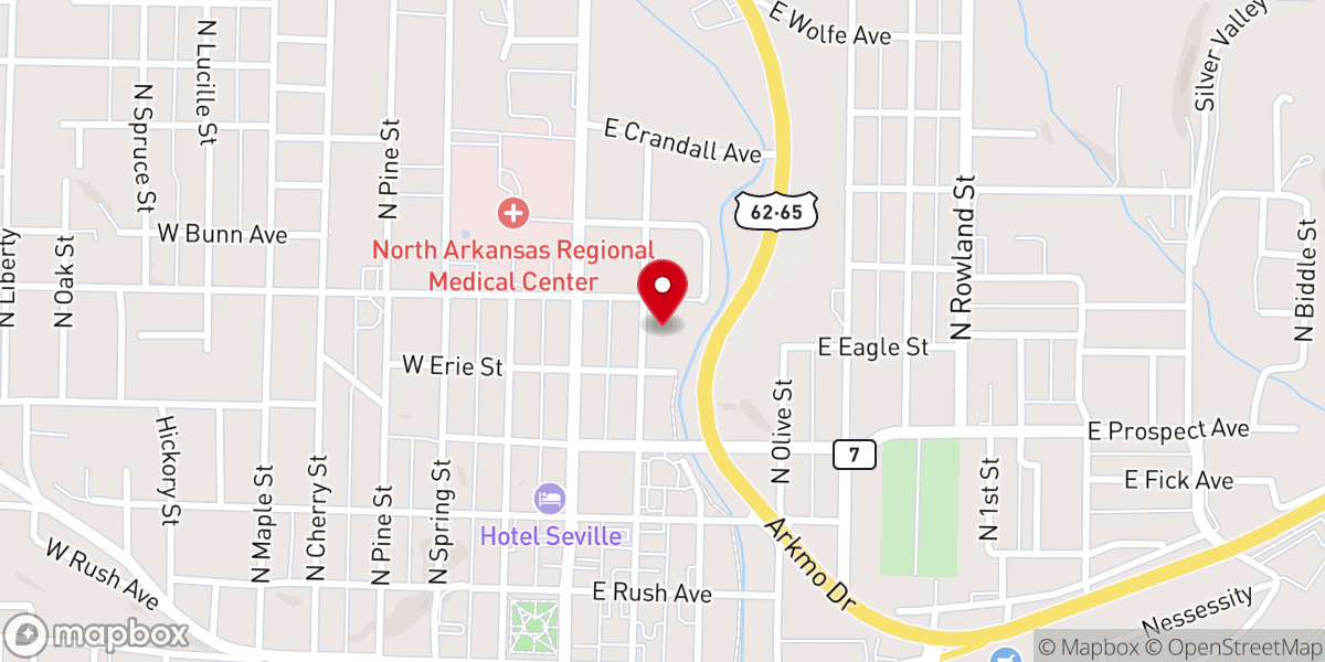 Map showing location of Northside Church of Christ