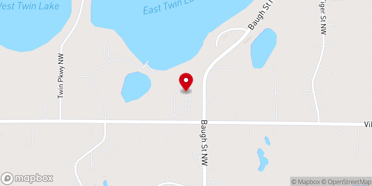 Map showing location of St John Lutheran Church