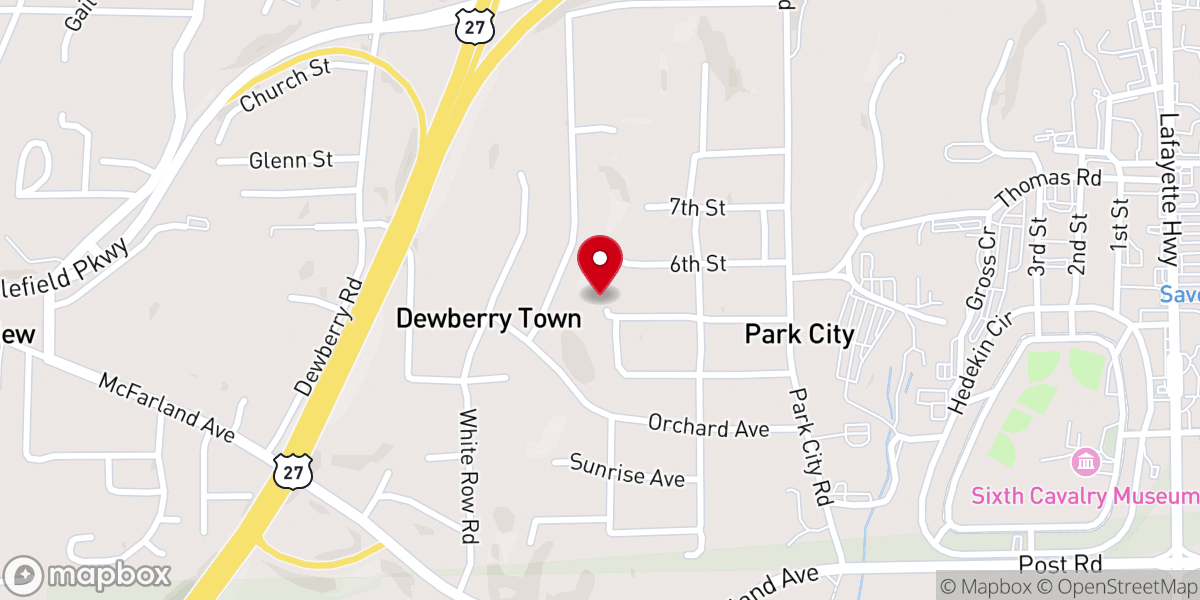 Map showing location of Greater Park City Baptist Church