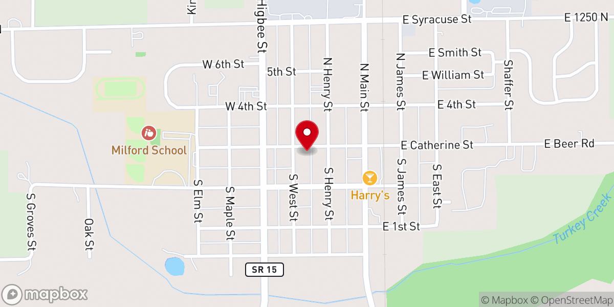 Map showing location of Milford United Methodist Preschool