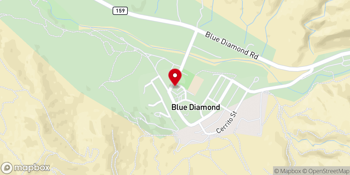 Map showing location of Blue Diamond Foursquare Church