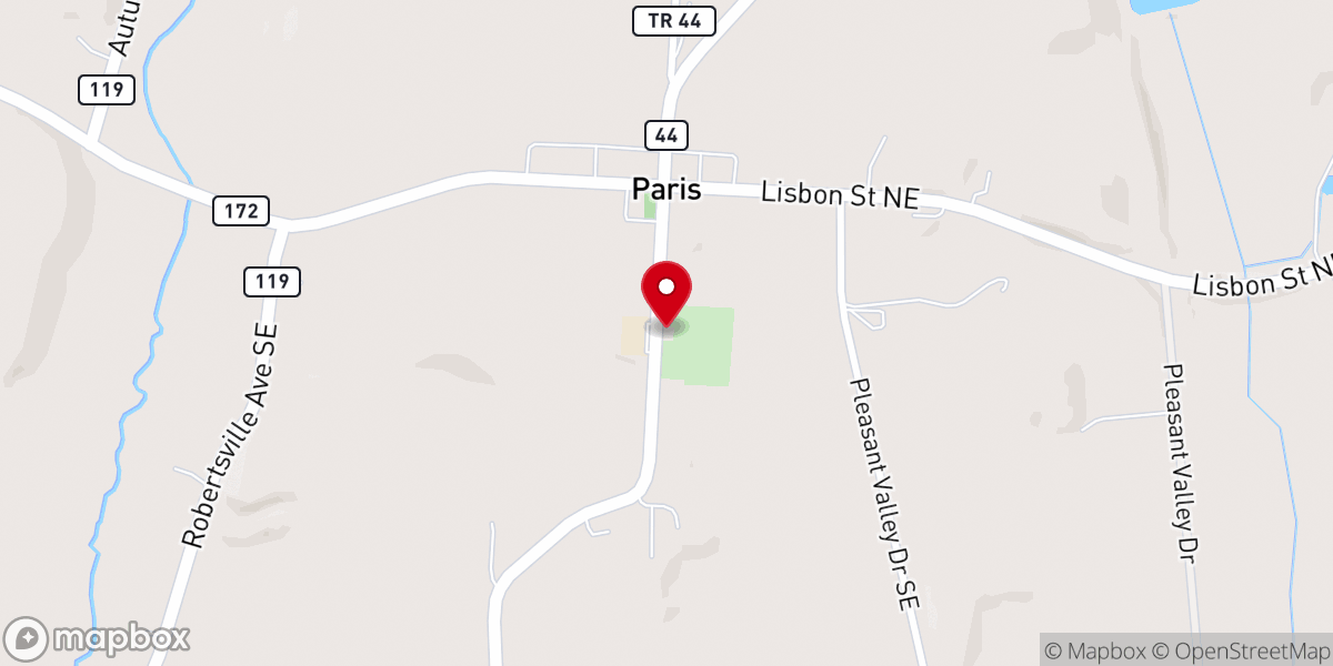 Map showing location of Israel's Lutheran Church
