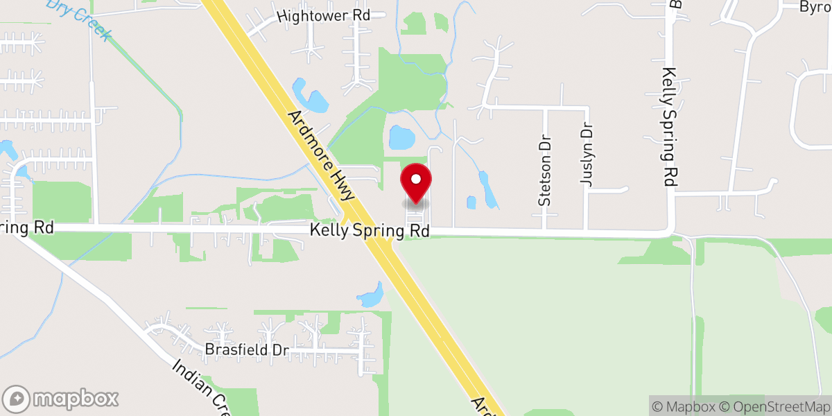 Map showing location of Church of Christ on Kelly Spring Road