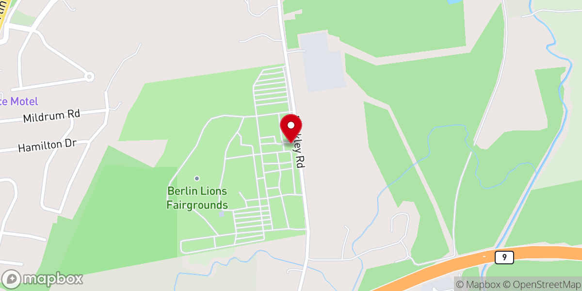 Map showing location of Berlin Fair Grounds