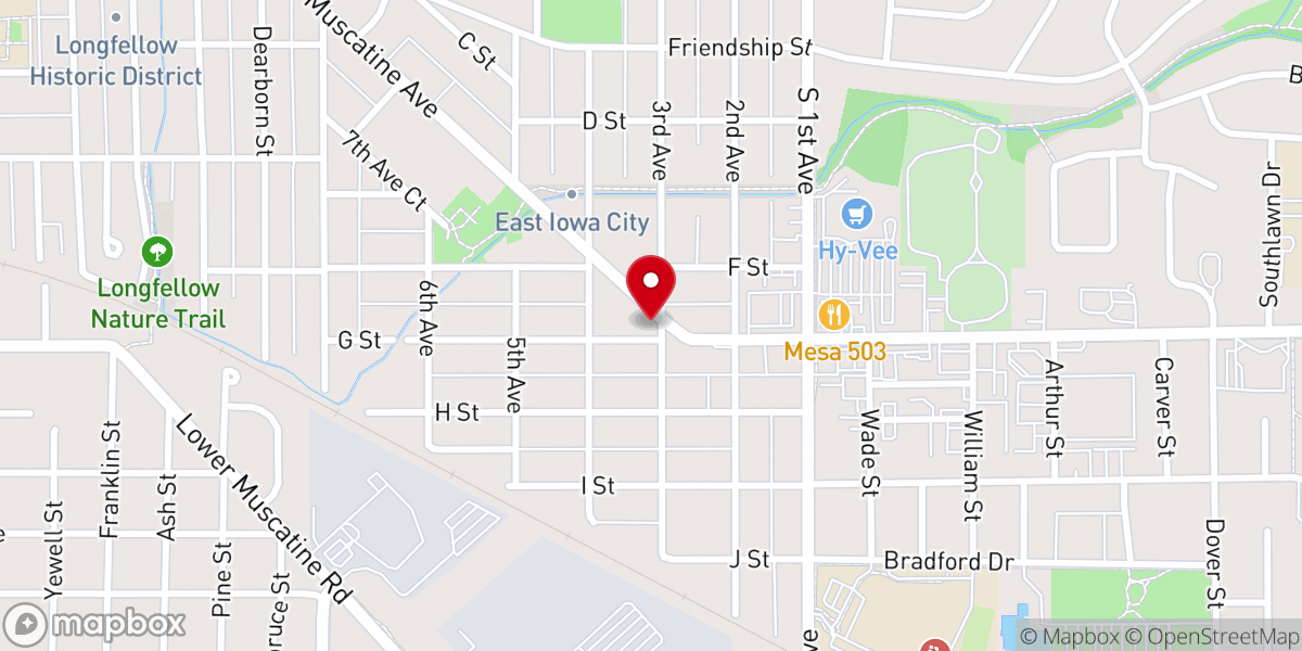 Map showing location of Creekside Chapel