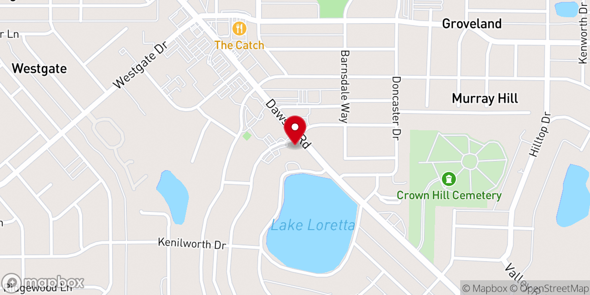 Map showing location of Covenant Presbyterian Church
